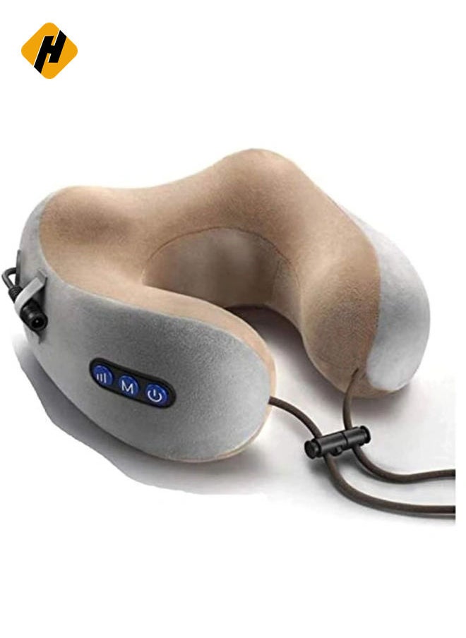 Rechargeable U Shaped Cervical Massage Pillow Neck Massager Vibration Pillow, Multifunctional Shoulder and Electric for Relax Muscles Fatigue