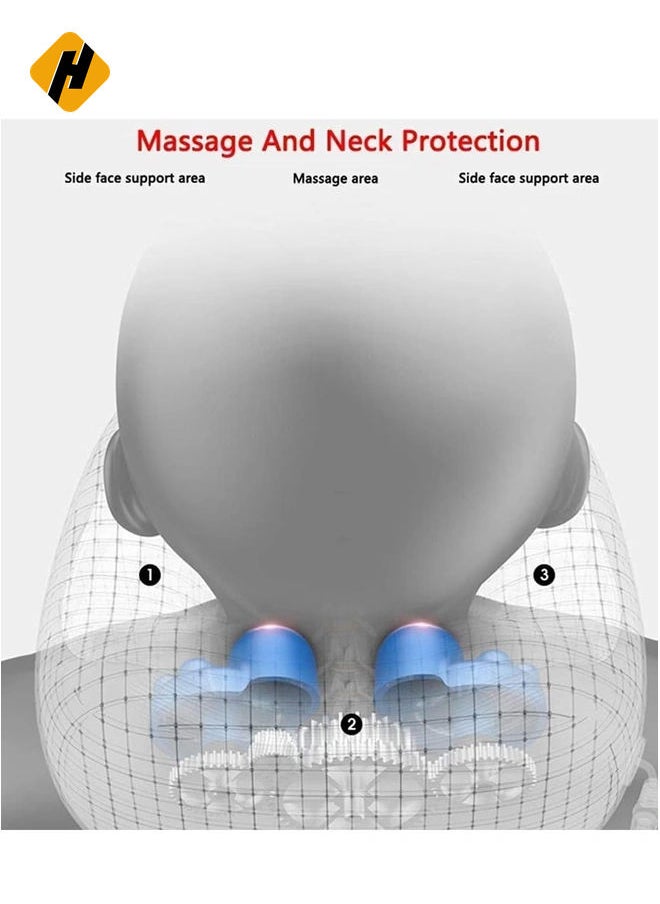 Rechargeable U Shaped Cervical Massage Pillow Neck Massager Vibration Pillow, Multifunctional Shoulder and Electric for Relax Muscles Fatigue