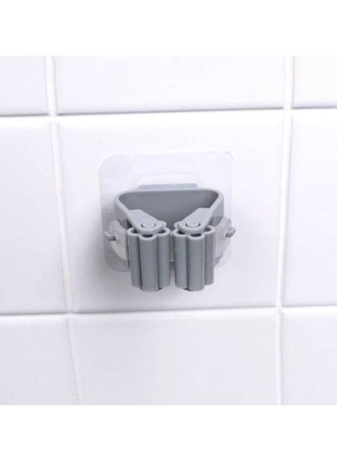 Wall Mounted Mop And Broom Holder Grey/White 5x6x6centimeter