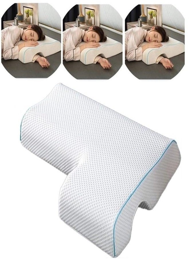 Pillow, Pair Cushion, Domed Hugging Pillow with Slow Rebound Memory Foam for Arm Rest, Anti-Pressure Hand Pillow for Couple Sleeping Dinner Break Home Left Arm Section Water Cube