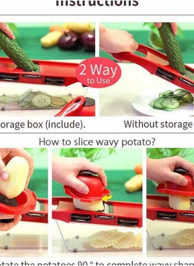 Steel Blade Vegetable Cutter Multicolour