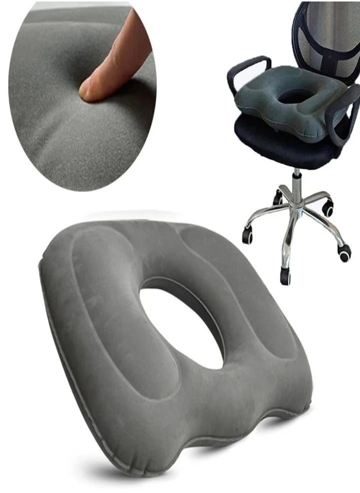 Inflatable Donut Cushion Seat for Office Chair, Portable Sciatica Pillow for Sitting Tailbone Pain Car Seat Cushions, for Hemorrhoids Pressure Sores Wheel Chair, Prolonged Sitting Daily Use