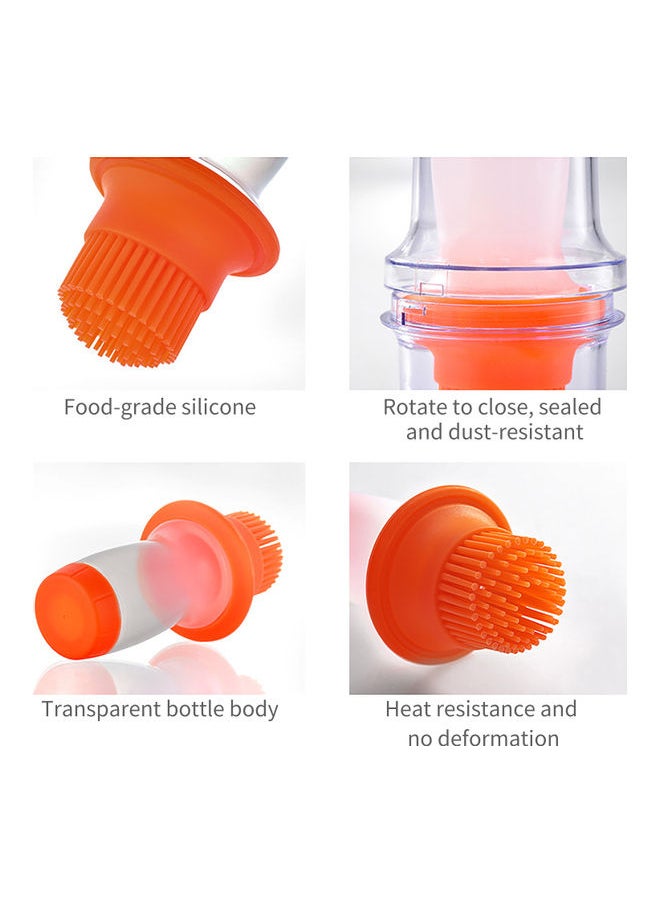 Squeeze Oil Brush Bottle Orange/Clear 13x6cm