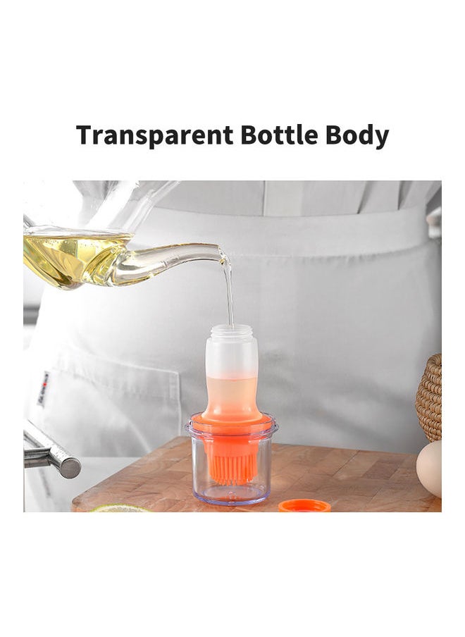 Squeeze Oil Brush Bottle Orange/Clear 13x6cm