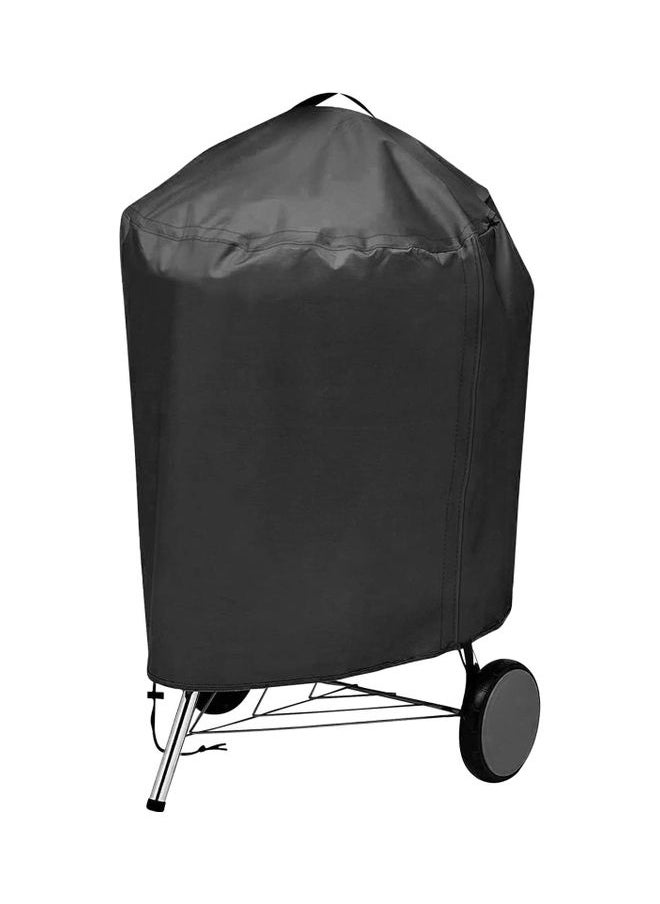 420D Oxford Fabric Outdoor Cylindrical Barbecue Cover With Handle Black 75x70cm