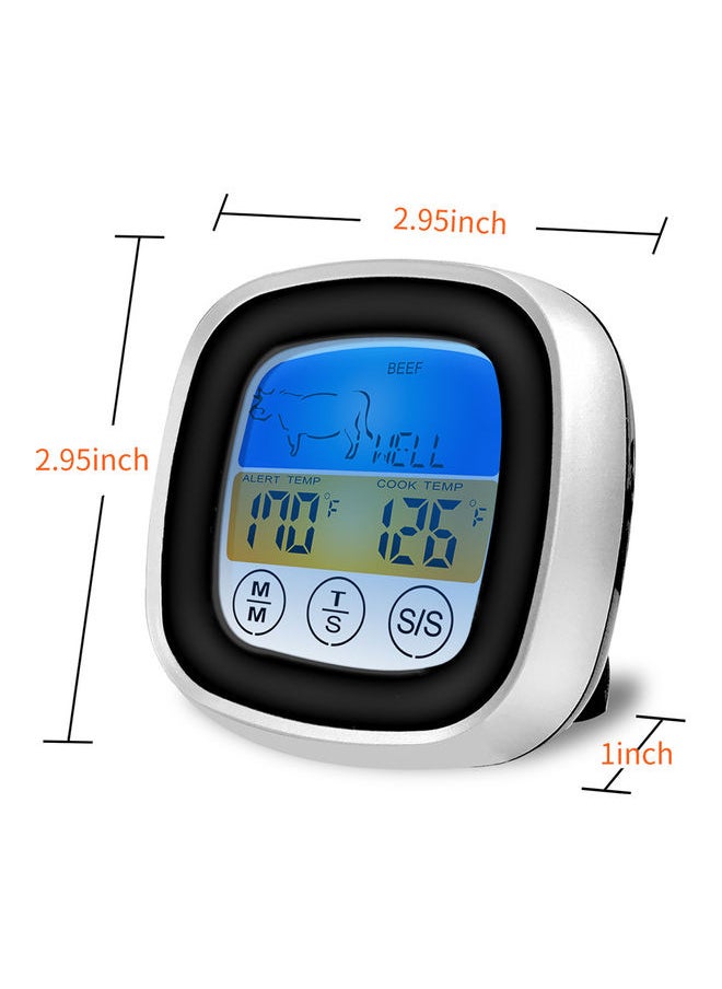 Touchscreen Meat Food Digital Thermometer Black 19 x 3 x 9cm