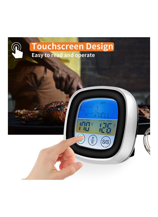 Touchscreen Meat Food Digital Thermometer Black 19 x 3 x 9cm