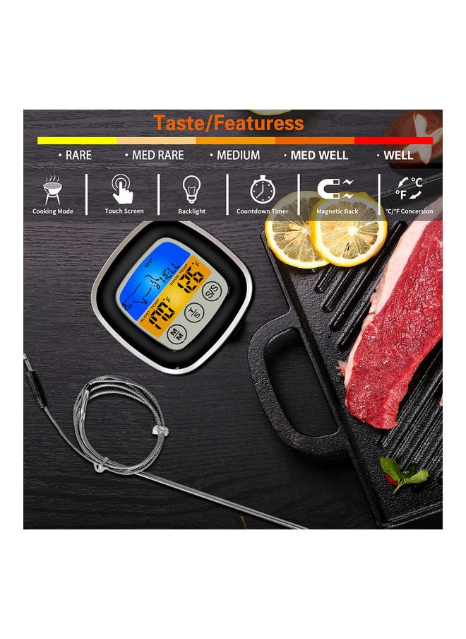 Touchscreen Meat Food Digital Thermometer Black 19 x 3 x 9cm