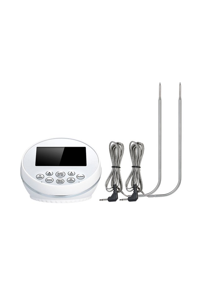 Digital Meat Thermometer With 2 Probes Grey / White 22.5x8x18.5cm