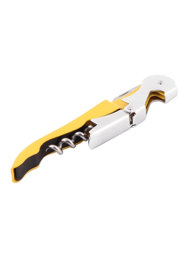 Stainless Steel Bottle Opener Yellow/Silver/Black 12cm