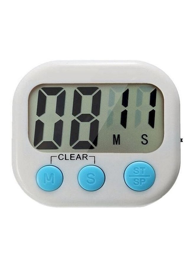 LCD Digital Kitchen Countdown Magnetic Timer White