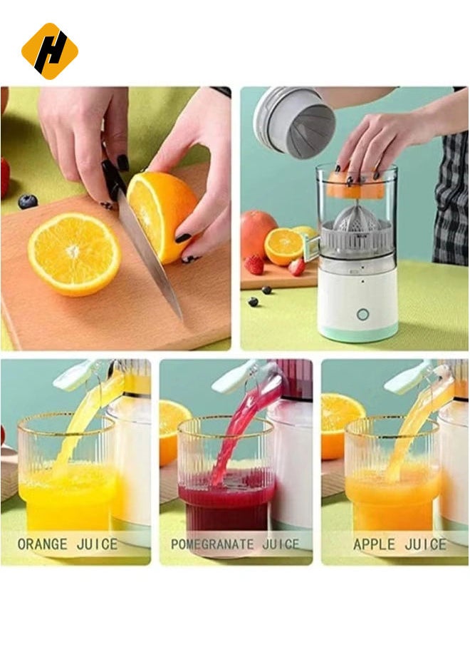 Portable Blender, Electric Citrus Juicer Rechargeable Hands-Free Masticating Orange Juicer Lemon Squeezer with USB Travel Cup for Gym, Car, Office, On The Go