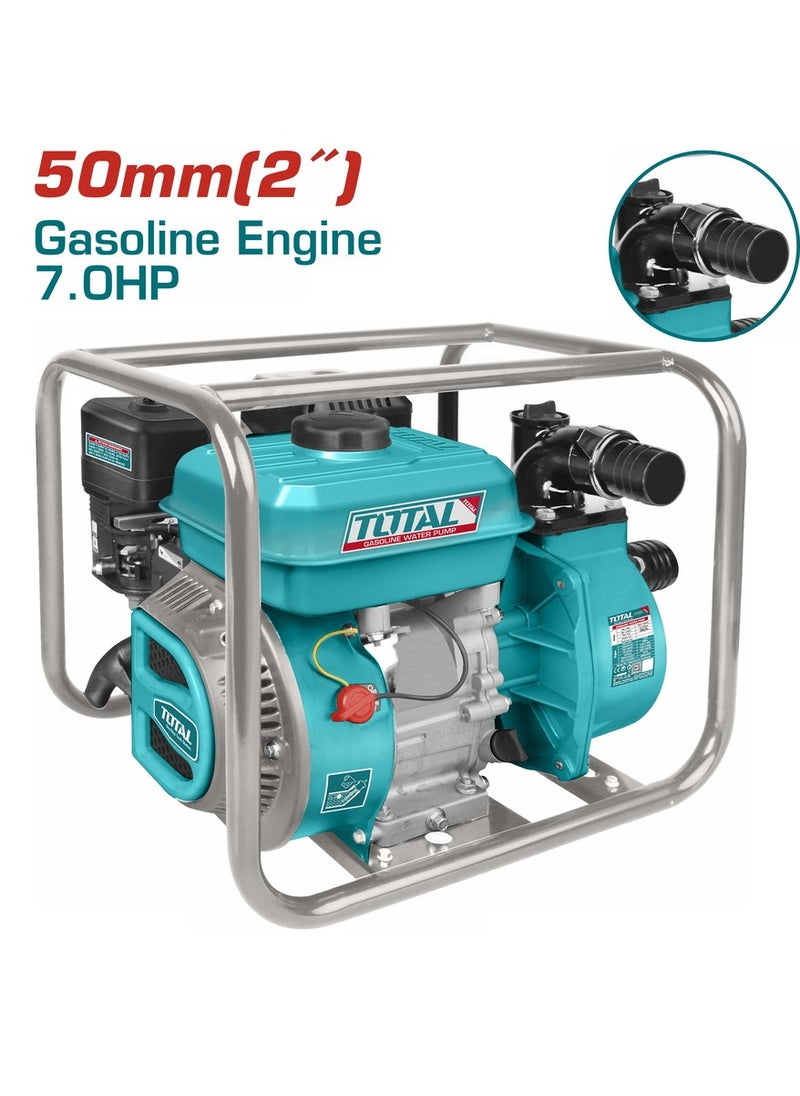 Total 7HP Gasoline Water Pump - 550L/min Flow, 32m Head Lift, 208cc Engine, Portable Water Pump for Irrigation, Drainage & Emergency Use