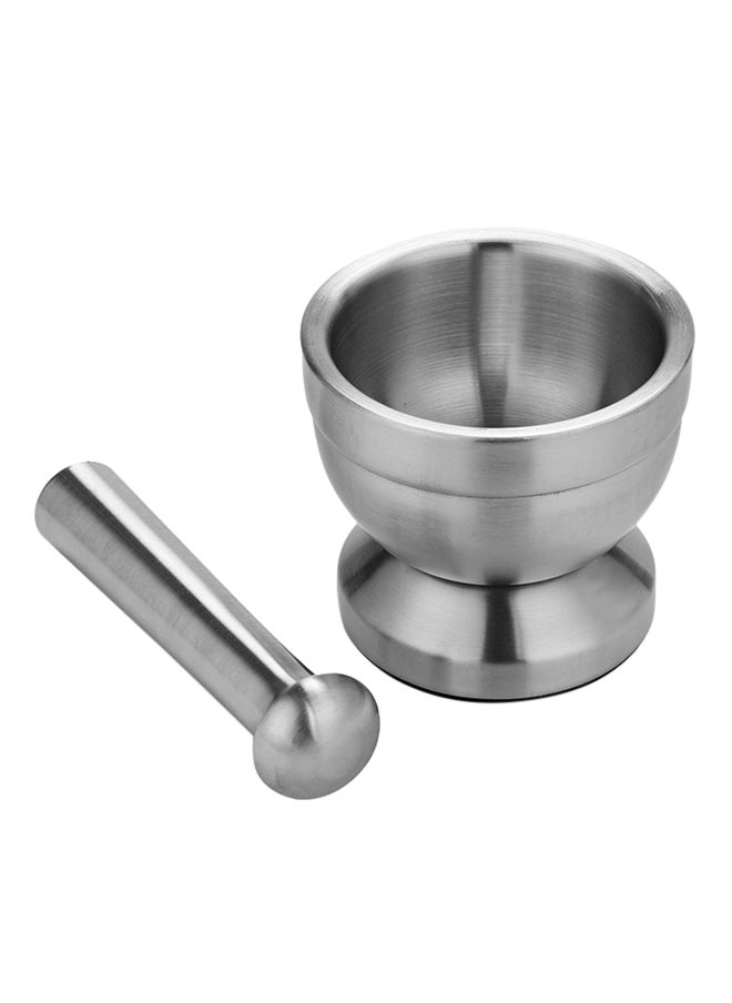 Multi purpose Mortar And Pestle Silver 10x 9centimeter