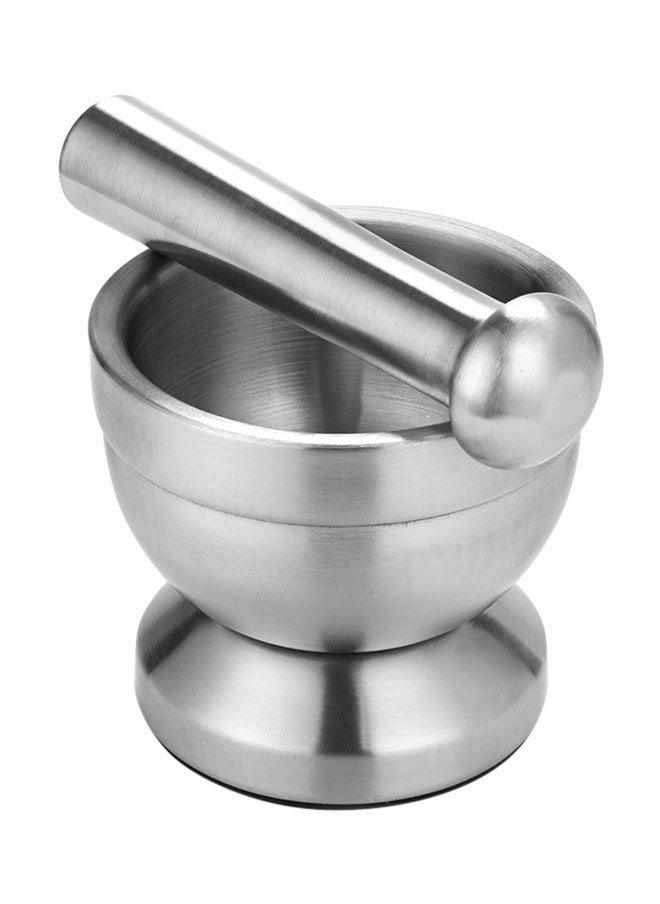 Multi purpose Mortar And Pestle Silver 10x 9centimeter