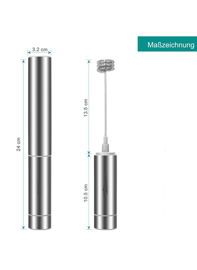 Electric Foam Milk Frother Silver 30x6x6centimeter