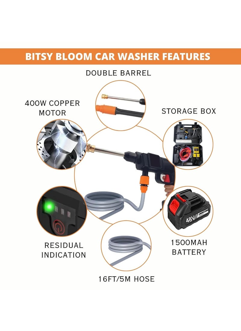 High Pressure Car Washer with Shampoo Cordless Powerful Washer