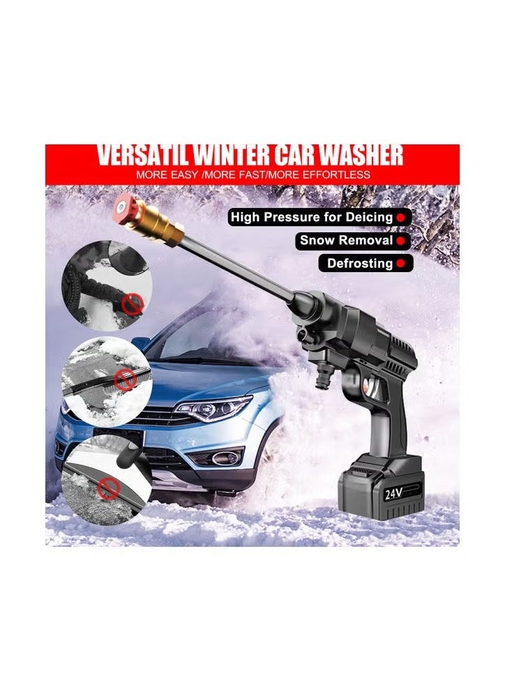 24V High-Pressure Water Sprayer, Car Washing Machine, 5M Range, Cordless Portable Electric High Pressure Washer Gun,Used For Car Washing, Floor Cleaning & Garden Watering (1 Battery)