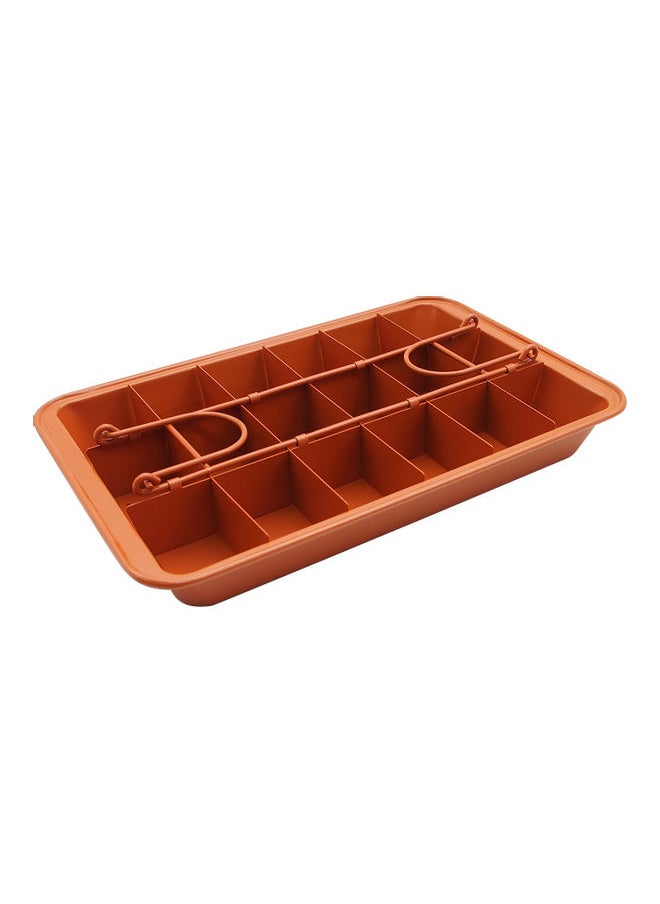 Dividers Non-Stick Divided Brownie Pan Orange 32 x 5.3 x 20.7cm