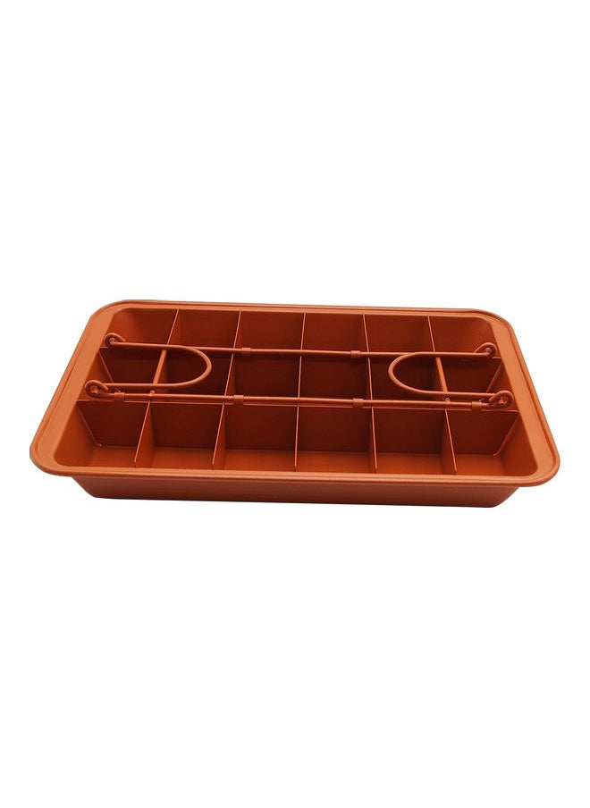 Dividers Non-Stick Divided Brownie Pan Orange 32 x 5.3 x 20.7cm