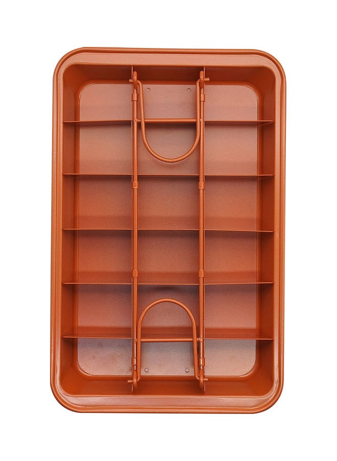 Dividers Non-Stick Divided Brownie Pan Orange 32 x 5.3 x 20.7cm