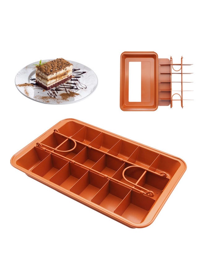 Dividers Non-Stick Divided Brownie Pan Orange 32 x 5.3 x 20.7cm