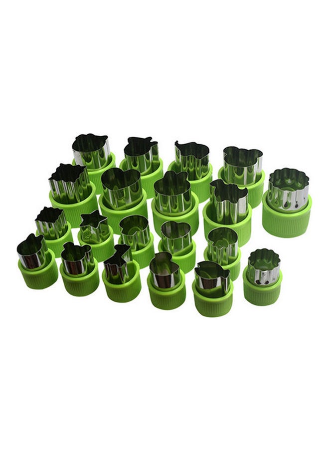 20-Piece Various Shape Mould for Bakeware Green 21.5 x 4.7 x 6cm