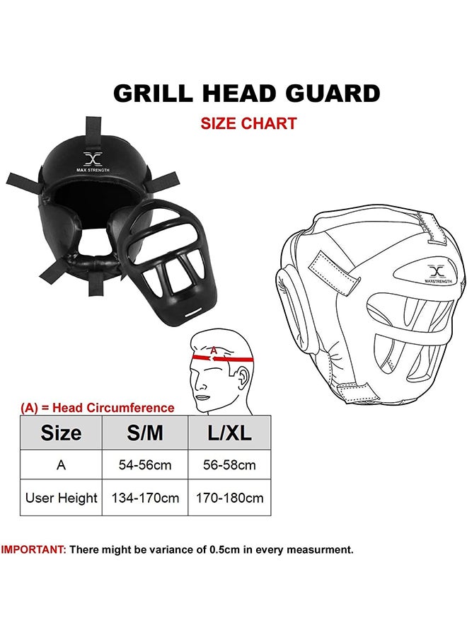 Max Strength Headguard for Boxing MMA Training | Head Guard with Removable Face Grill (Senior)