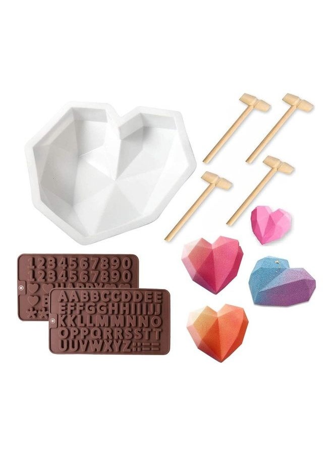 Silicone Heart Shape Pinata Mold Set White/Beige 22x22x6cm