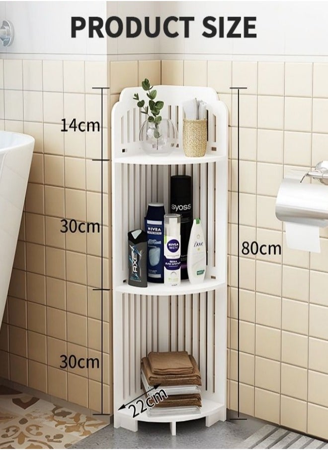 3-Tier Corner Shelf Rack,Toilet Paper Stand For Bathroom Organizer,Towel Storage Shelf for Paper Holder,White