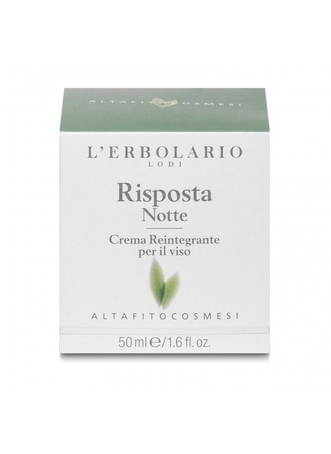 Lerbolario Risposta Night Reintegrating Face Cream, 1.6 Oz   Face Moisturizer   With Shea  er   Moisturizing and Nourishing   Cruelty Free