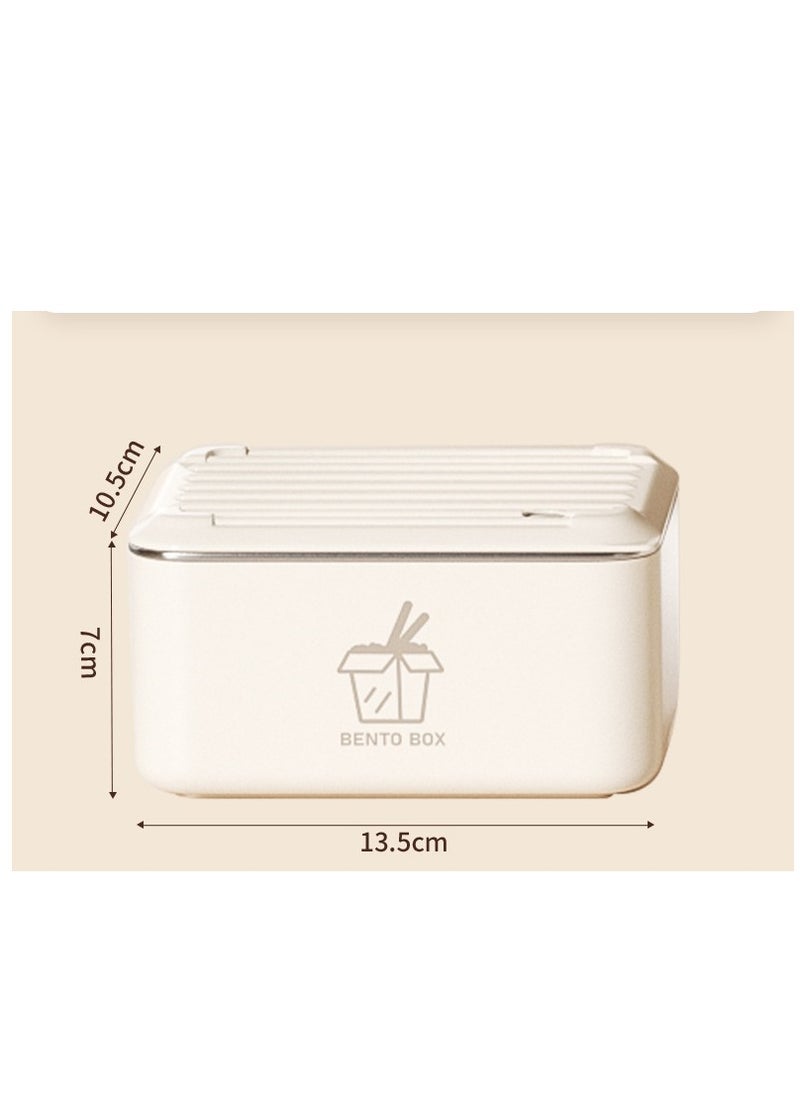 304 stainless steel, food storage box, lunch box, office lunch box suitable for microwave heating, portable and convenient lunch box set gift, multifunctional, clean, beautiful, hygienic, washable, sealed, non-taint - beige - delivery tableware + thermal bag