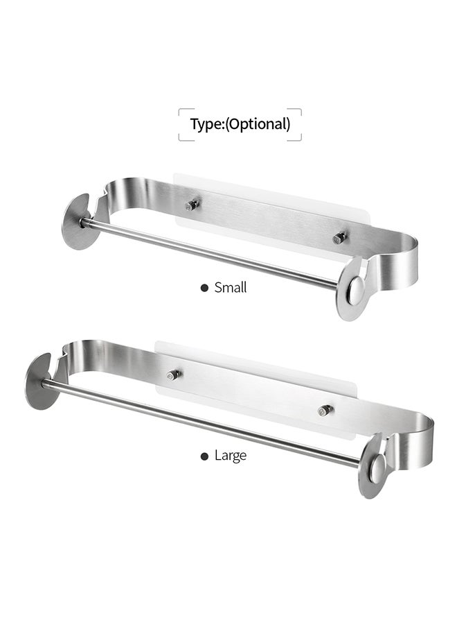 Wall Mount Horizontal Kitchen  Paper Towel Holder Silver