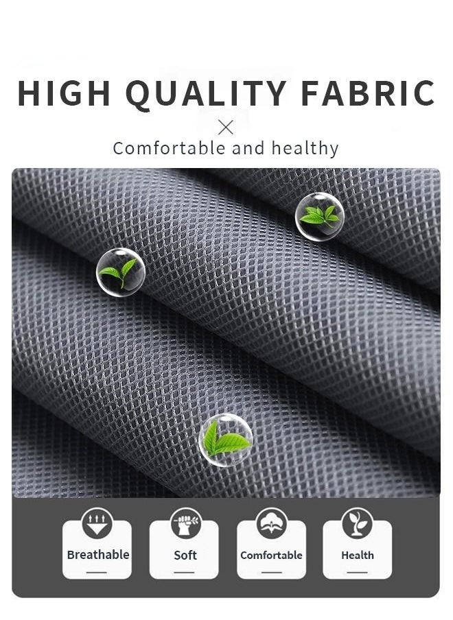 Wardrobe Storage Closet,Fabric Clothes Organizer With Side Pockets,Zipper And Hanging Rail,Foldable Non-Woven Textile Storage Clothing Rack,Grey