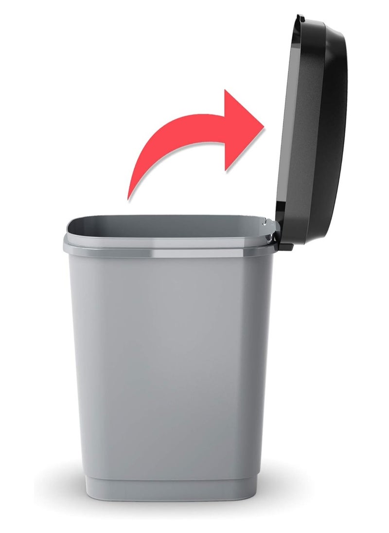 Kis Dual Swing Bin, 10L Black with Odour Control & Durable Design