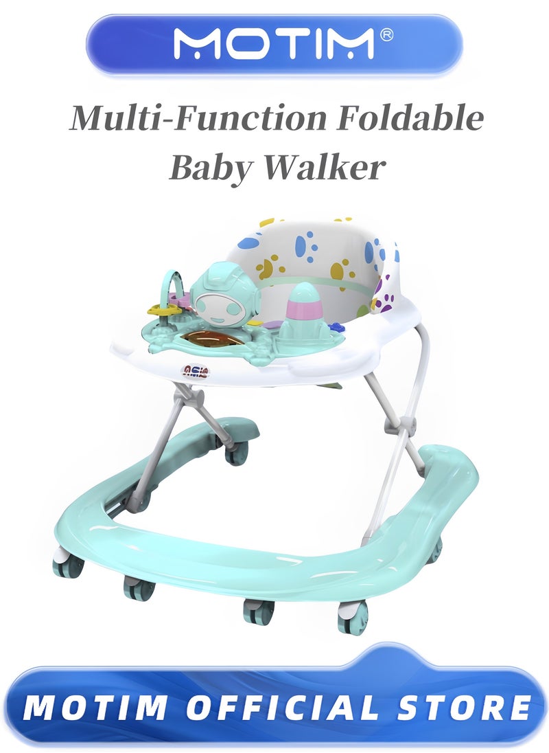 Baby Walker Anti-O-Leg Multi-Function Anti-Rollover One-Year-Old Baby Three-in-One Can Sit On A Stroller Walker Foldable Activity Walker Helper with Adjustable Height