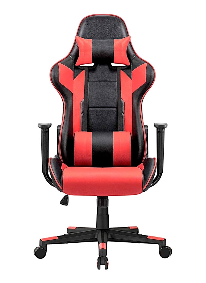 SBF Ergonomic High Back PU Leather Office Chair | Reclining Backrest up to 180° | Gaming Chair with Adjustable Height, Headrest, and Lumbar Support, Red Black