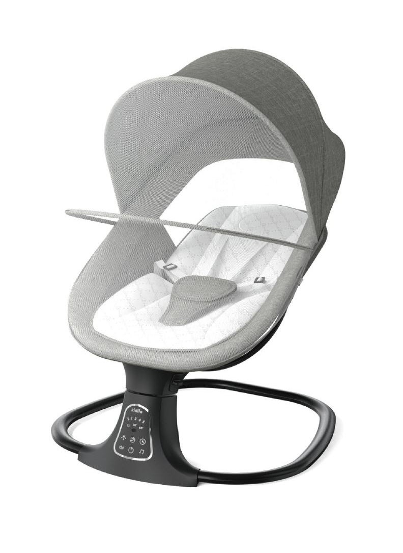 Baby Swing, Electric Motorized Infant Swing, Remote Control Indoor Baby Rocker with 5 Sway Speeds for Newborns Swing Chair