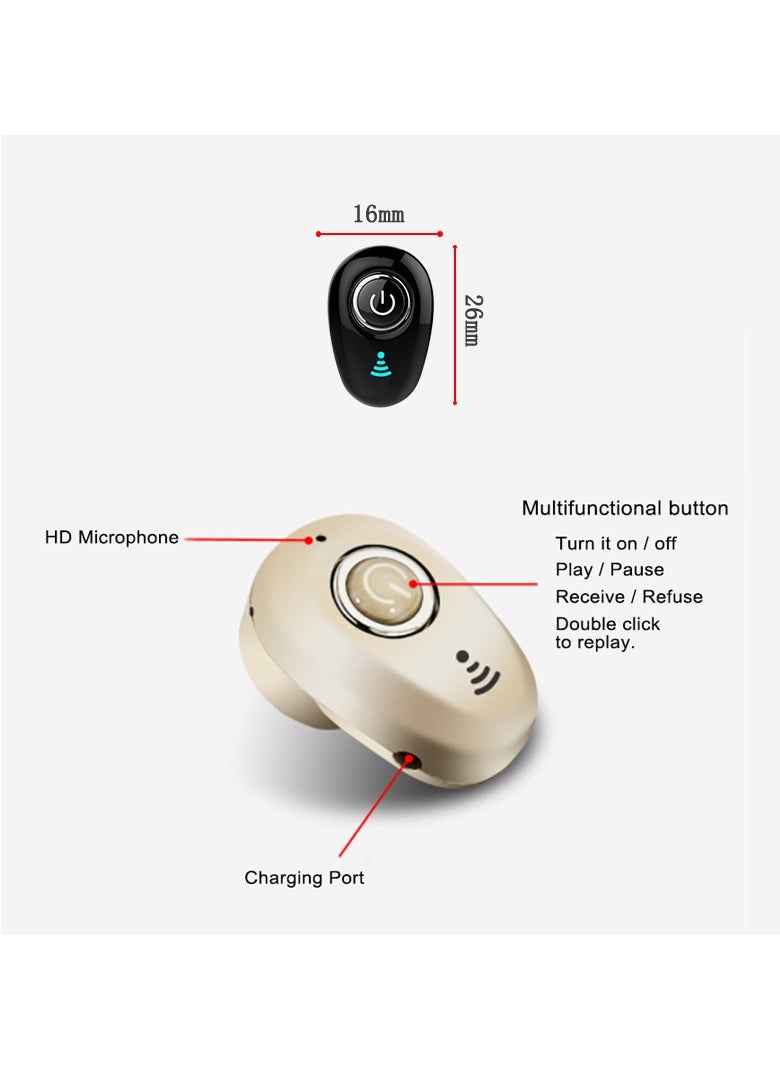 Single Wireless Earphone, Noise Cancelling Mini Bluetooth Headset, Ergonomic Design TWS Earbud With Microphone, High Quality Stereo Sound Earbud For Music, (Single Piece, White)