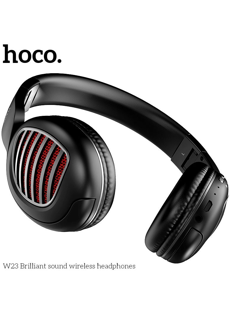 HOCO W23 Brilliant Sound Foldable Wireless and Wired Headphones with Mic Support TF Card And AUX Mode, Compatible Mobile Phones, Tablets, Laptop and Computer