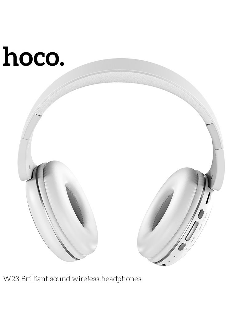 HOCO W23 Brilliant Sound Foldable Wireless and Wired Headphones with Mic Support TF Card And AUX Mode, Compatible Mobile Phones, Tablets, Laptop and Computer