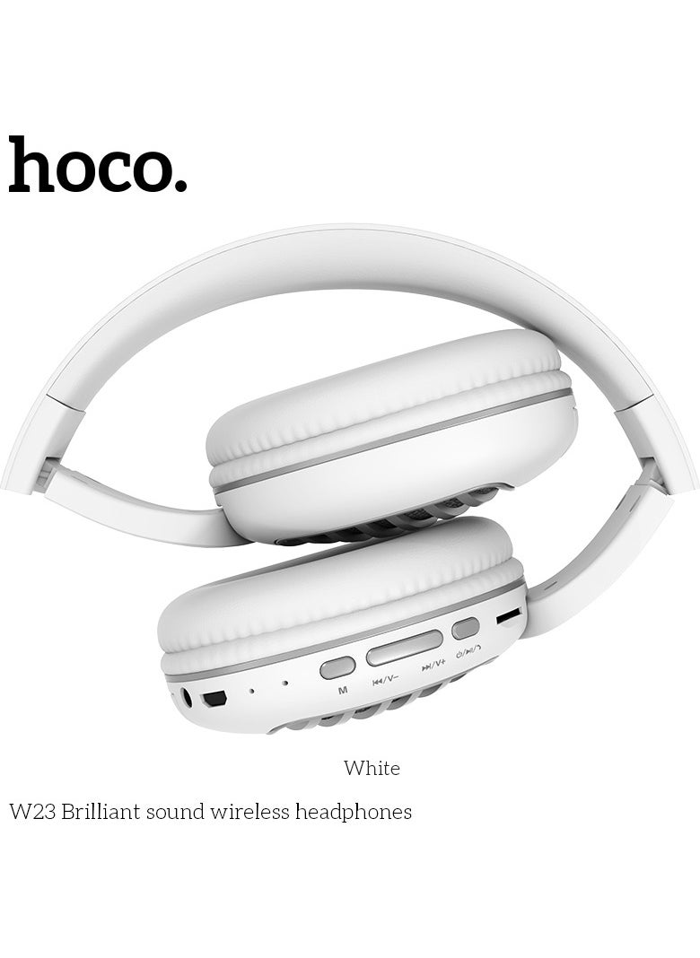 HOCO W23 Brilliant Sound Foldable Wireless and Wired Headphones with Mic Support TF Card And AUX Mode, Compatible Mobile Phones, Tablets, Laptop and Computer