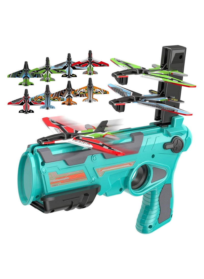 Catapult Airplane Toy Set with 8 Glider Planes - Outdoor Ejection Game for Boys Ages 4-8, Perfect Gift for Kids 3-in-1 Bowling & Water Shooting Elite Toy Set | Soft Foam Balls, Bowling Pins & Magic Blaster Water Spray Gun for Kids Ages 3+