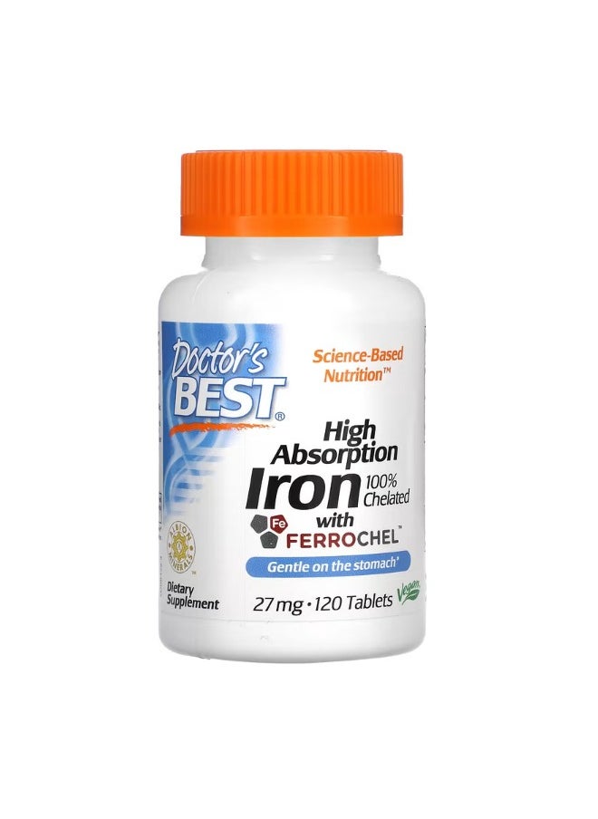 High Absorption Iron with Ferrochel 27 mg 120 Tablets