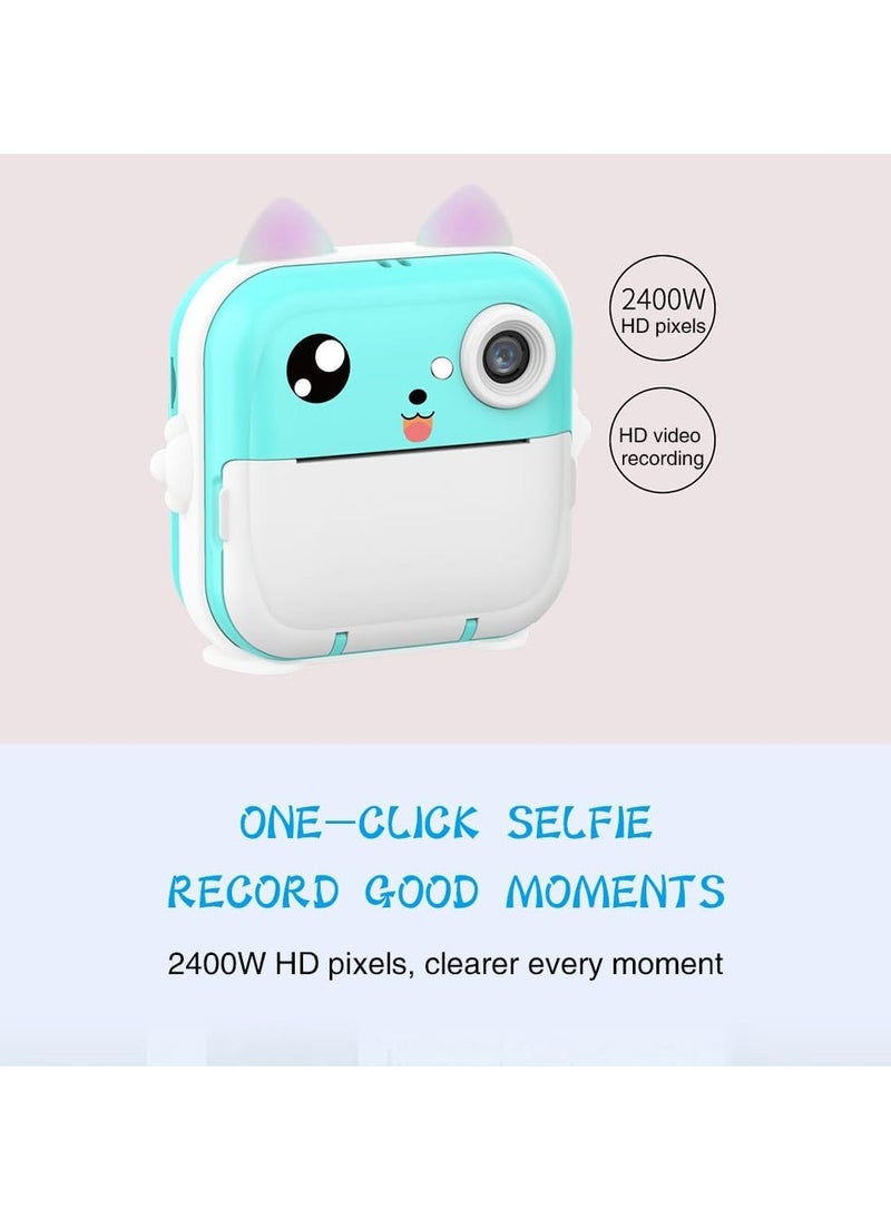 Kids Rechargeable Camera Instant Print, Mini Photo Printing Camera for Kids