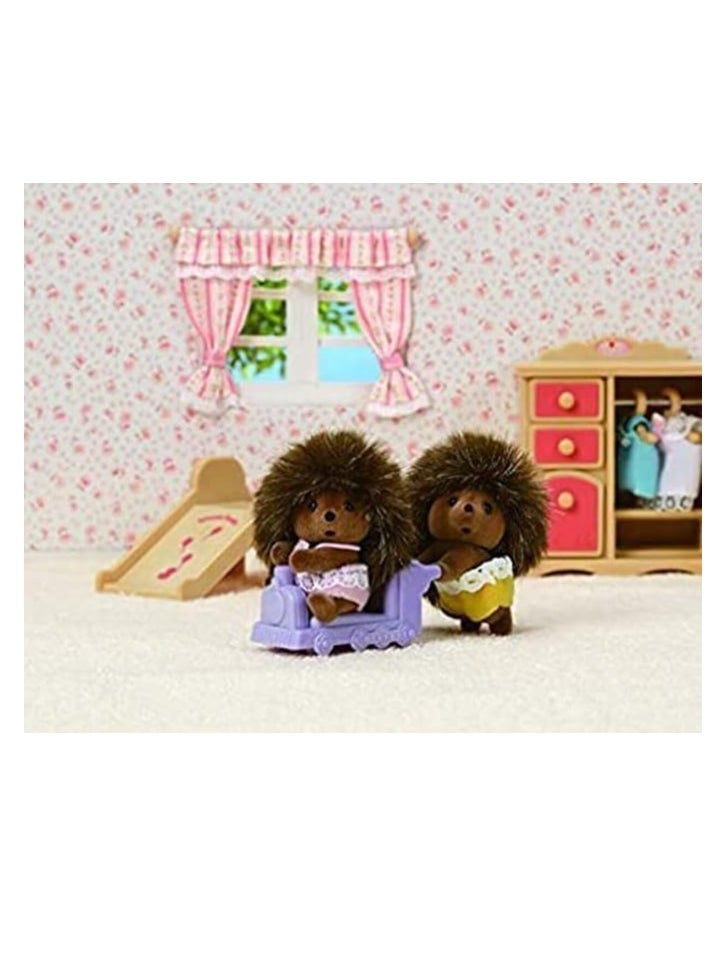 Hedgehog Twins Toy Set - Adorable Hedgehog Doll Twins for Playhouses and Roleplay