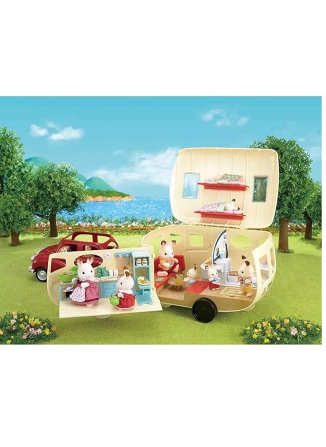 Caravan Playset for Dolls - Interactive Toy Caravan with Furniture and Accessories