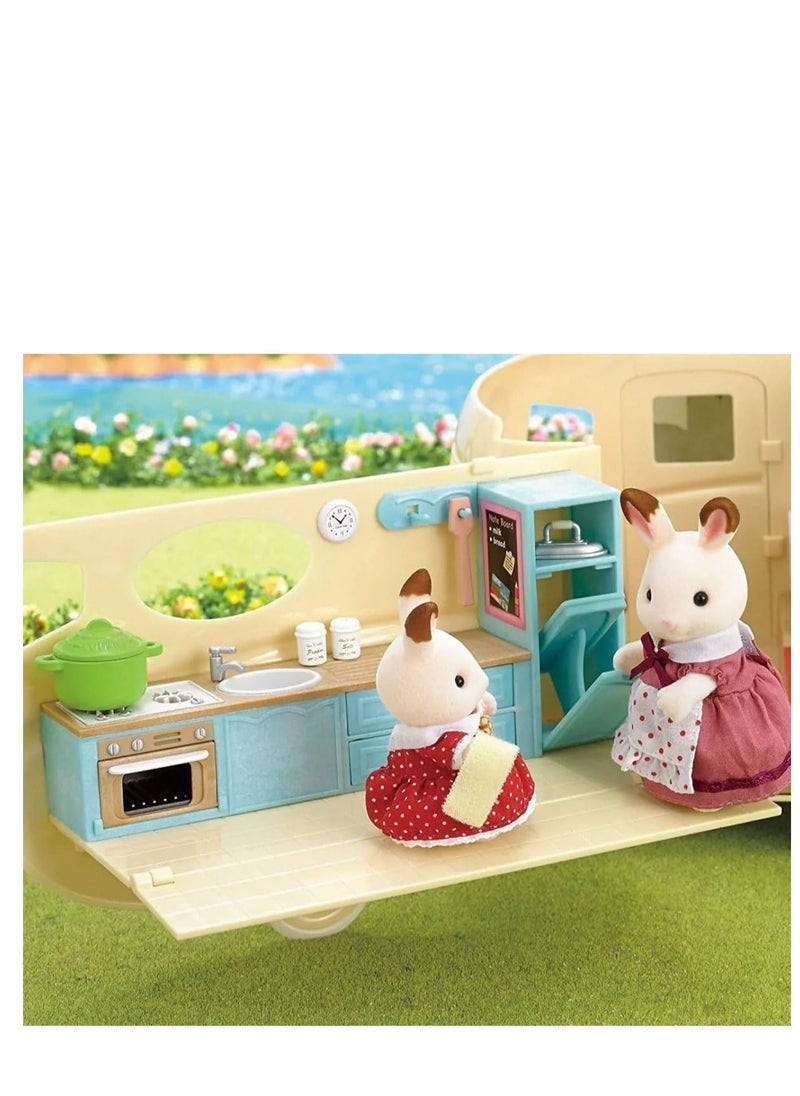 Caravan Playset for Dolls - Interactive Toy Caravan with Furniture and Accessories