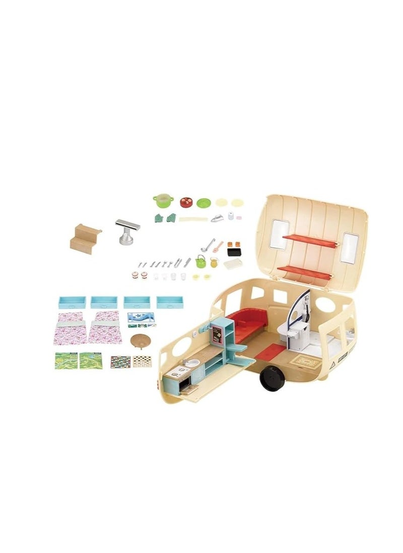 Caravan Playset for Dolls - Interactive Toy Caravan with Furniture and Accessories