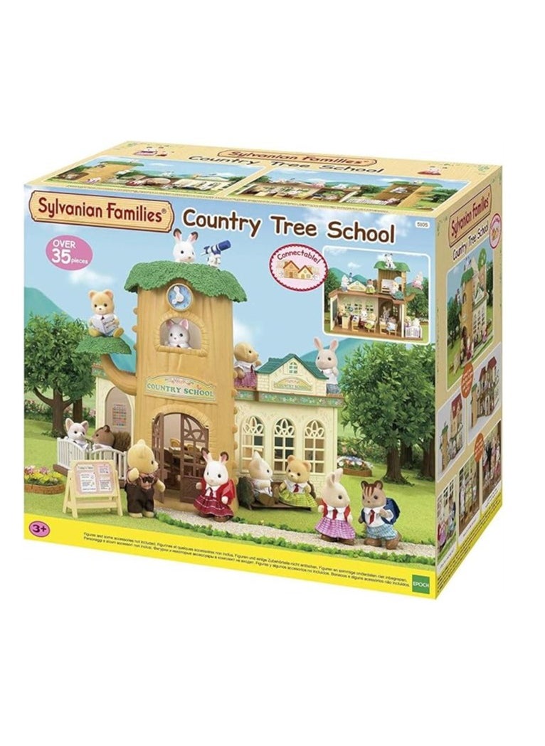 Country Tree School Playset - Educational Toy Schoolhouse with Doll Figurines and Accessories